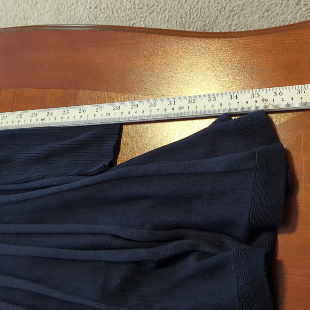 Calvin Klein sweater dress pleated cowl neck size Medium navy blue - Picture 3 of 4